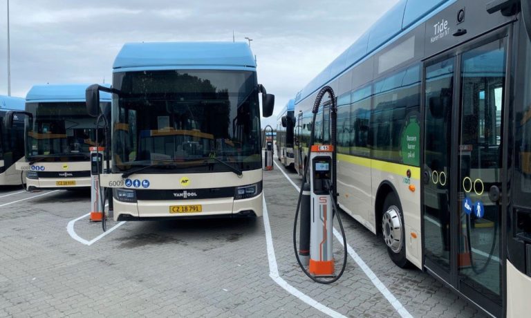 Aalborg electric bus depot with Kempower chargers